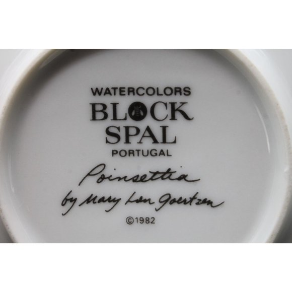 Vintage Block Spal Poinsettia Pattern China Demitasse Cup Saucer Set - Set of 4 - Picture 11 of 12